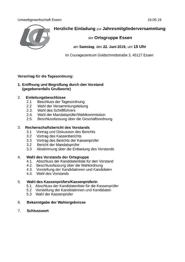 190622 Einladung Jahresmitgliederversammlung Umweltgewerkschaft Essen 2019. 640