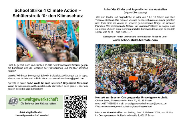 Flyer School Strike 4 Climate Action 640