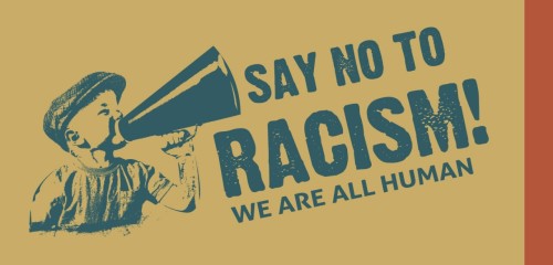 say no to racism we ar all human serveimage