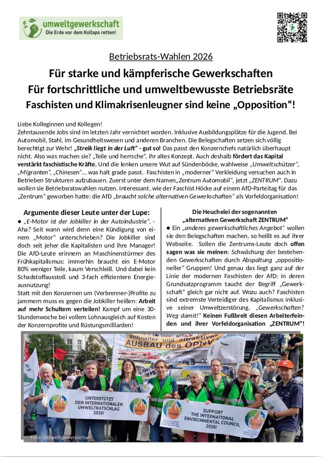 UG Flyer BR Wahlen 2026 gegen moderne Faschisten S1